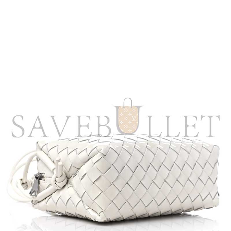 BOTTEGA VENETA CALFSKIN INTRECCIATO SMALL LOOP CAMERA BAG WHITE 680255 (22*15*8cm)